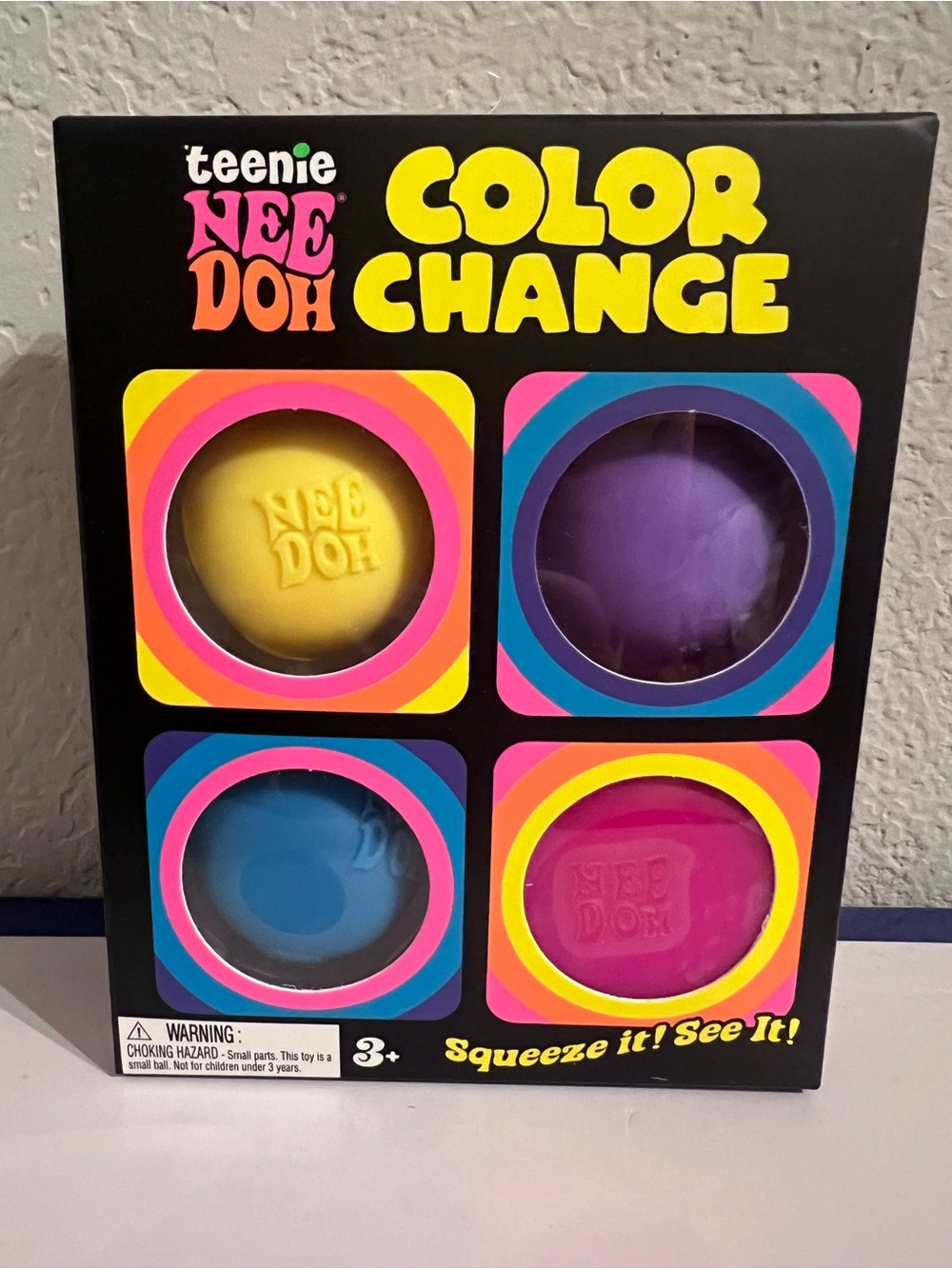 Authentic Teenie NEEDOH Color Change 4pack - 💛Yellow, 💜Purple, 💙Blue, 🩷Pink